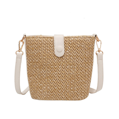 Summer Fashion Versatile Straw Woven Bag One Shoulder Diagonal Bucket