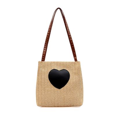 Female Portable Straw Woven Bag Beach Large Capacity Ins Single Shoulder Bucket