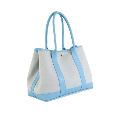 Waterproof Summer Vacation Hand Raffia Tote Bags Custom Print With Pocket