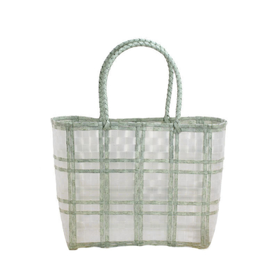 Custom Print Summer Vacation Hand Mesh Tote Bags With Zipper Waterproof