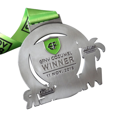Color Filling Zinc Alloy Custom Metal Medals For Marathon Running Sport
