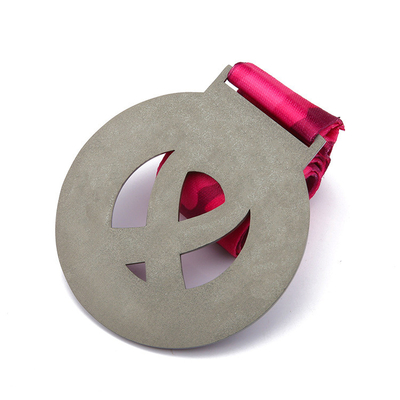 Zinc Alloy Custom Metal Medals For Marathon Running Sport Colorful Ribbon