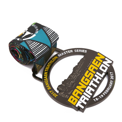 Hollow Colorful Ribbon Marathon Running Medal Zinc Alloy Custom Logo