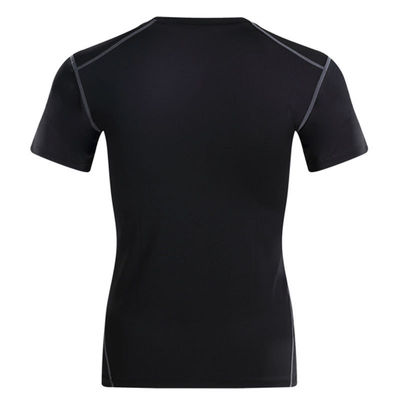 Cycling Black Round Neck T Shirts Clothing High Flexibility Tight Sportswear T Shirts