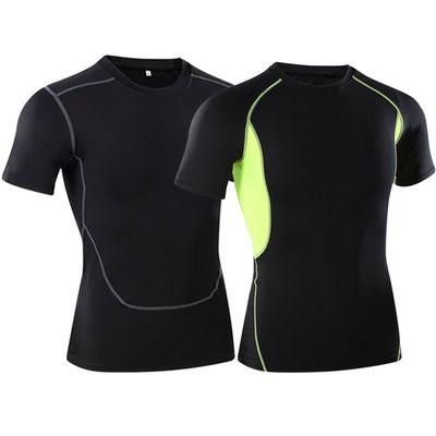 Cycling Black Round Neck T Shirts Clothing High Flexibility Tight Sportswear T Shirts