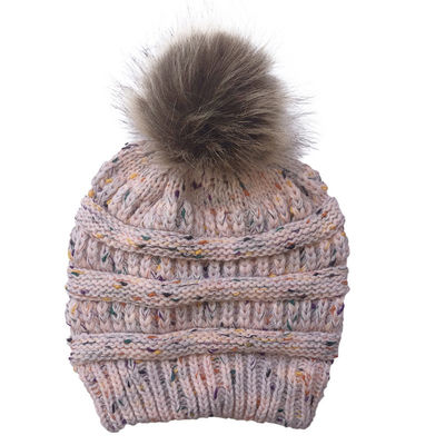 Warm Winter Custom Logo Hats Cashmere Bobble Hat Womens