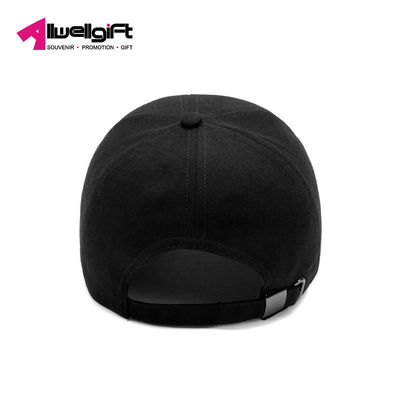 Solid color Mens Black Baseball Cap 6 Panel with lint free