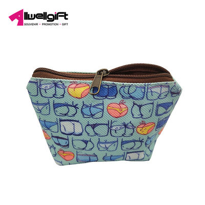 Cute Zip Canvas Coin Bag Normcore Minimalist Style Customized Shape