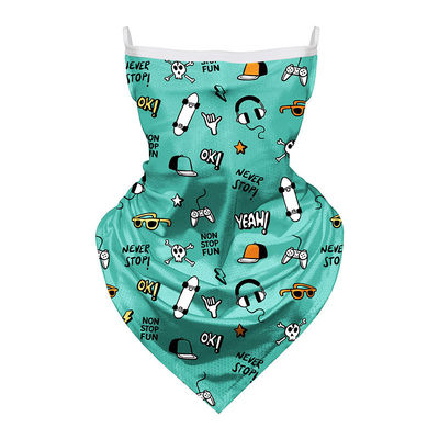 Children Cartoon Unicorn Breathable Head Scarf Bandanas With Ear Loops Sunproof