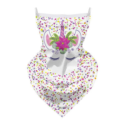 Children Cartoon Unicorn Breathable Head Scarf Bandanas With Ear Loops Sunproof