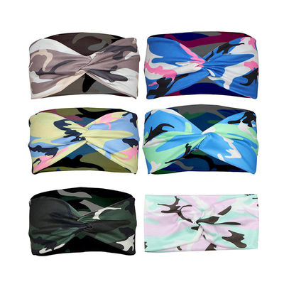 Elastic Camouflage Hair Band 100% Silk For Sports Workout