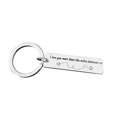Zinc Alloy Rectangle Shape Valentine Personalised Metal Keychain Custom Shape
