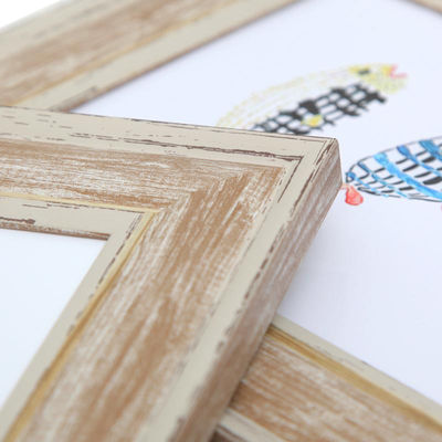 Custom Logo Square Wall Picture Frame Set Creative Ocean Wood type