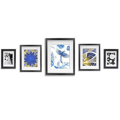 Allwel 10 Pack Wooden Custom Size Picture Frame Wall Gallery Kit