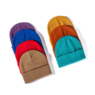 Custom Embroidery Logo Solid Color Adult Knit Hat