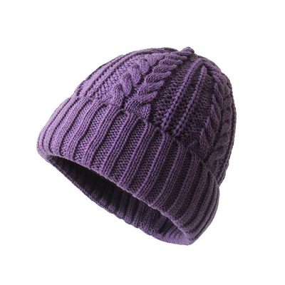 OEM Unisex Cable Knit Acrylic Knit Hat For Winter